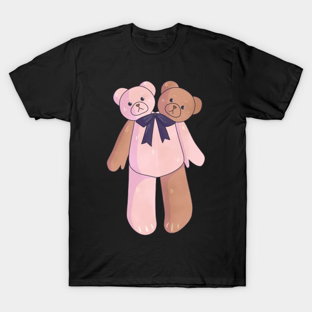 Two Headed Teddy Bear T-Shirt by novembersgirl